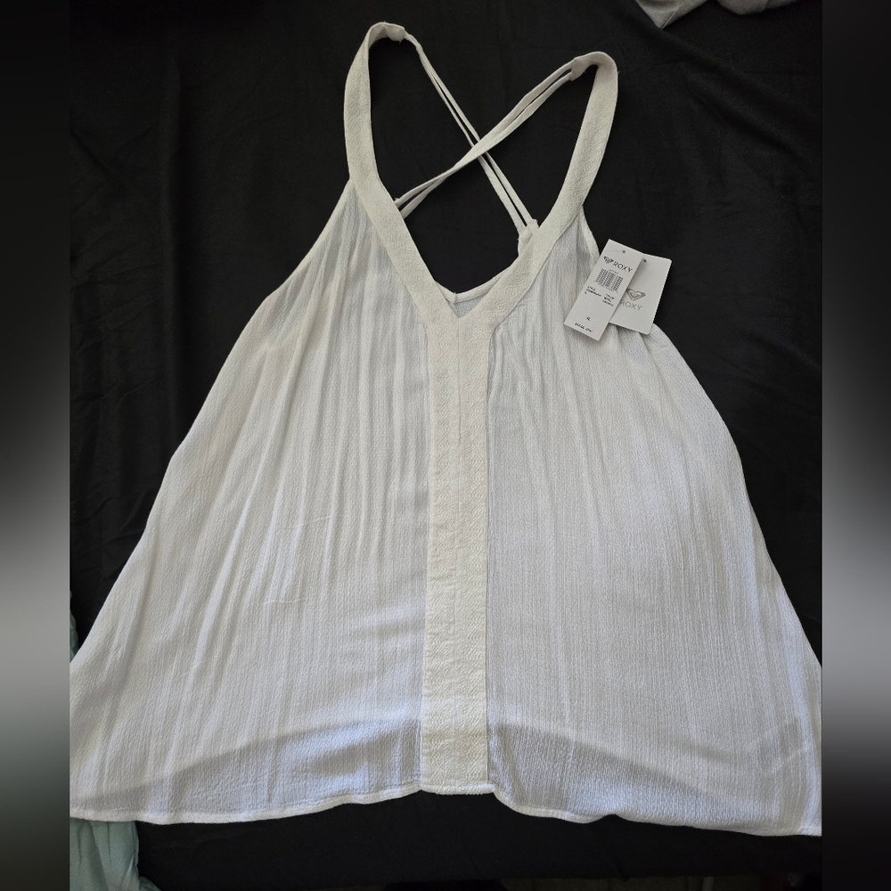 Roxy Elegant White Women's Criss Cross Top